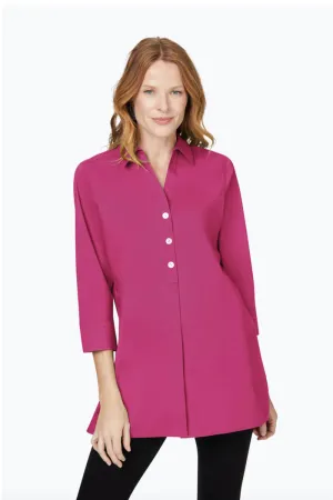 Foxcroft Pamela Essential Non-Iron Stretch Tunic in Pink Rosato