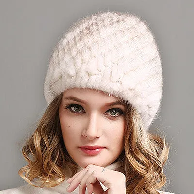 FURTALK Women Real mink fur hat winter fur hat Russian Women Winter Hat Beanie