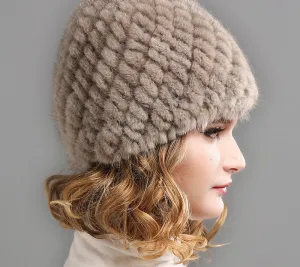 FURTALK Women Real mink fur hat winter fur hat Russian Women Winter Hat Beanie