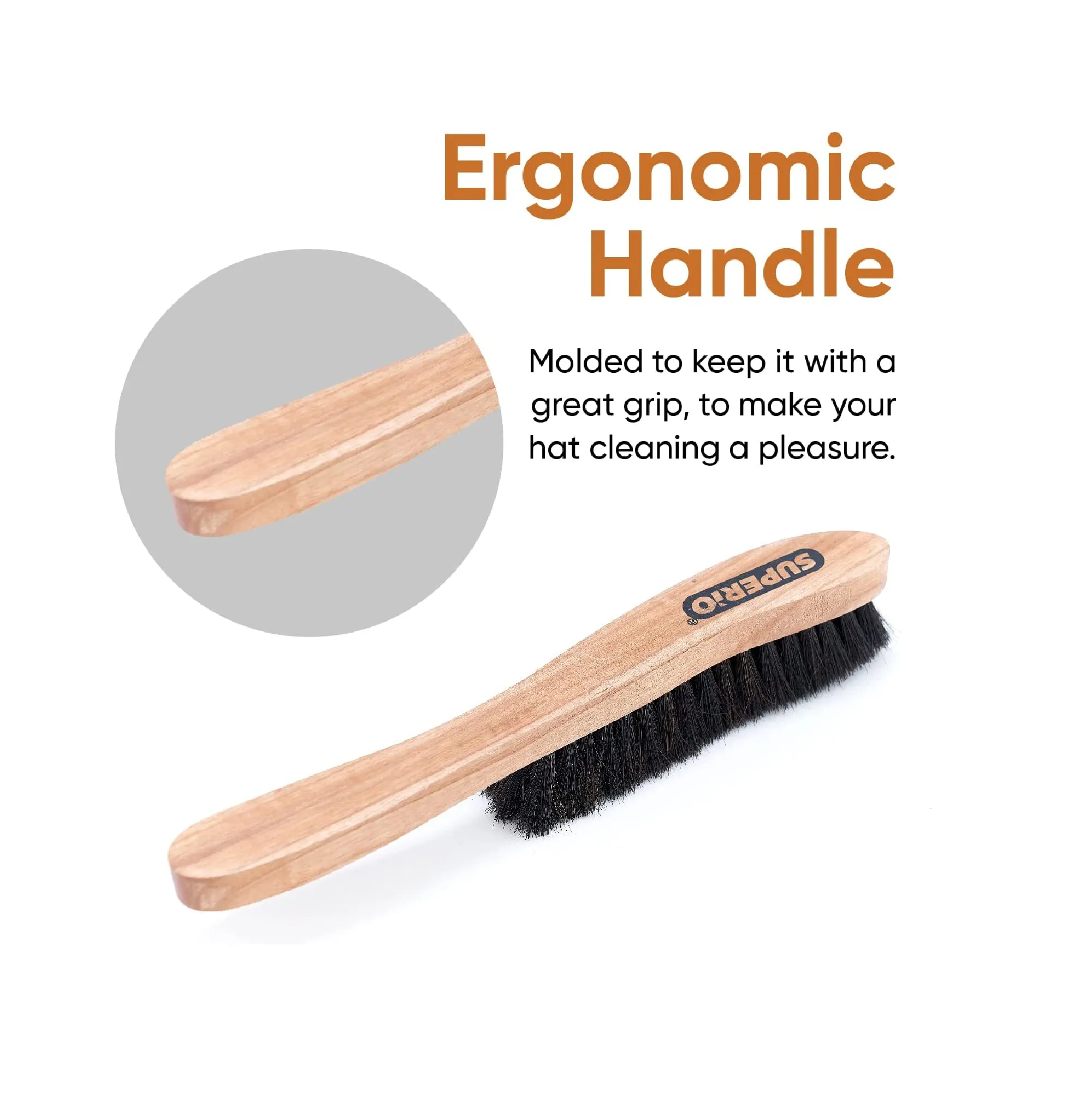 Hat Brush Horsehair Felt Hat Cleaner Horse Hair Brush for Baseball Cap Cowboy Hats Shoes and Clothes Brush Soft Bristles Wooden Cleaning Brush Durable Dust and Lint Remover 12 Pack - Superio