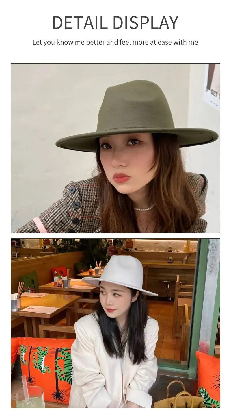 Hat Women Hat Winter Luxury Man Hats for Women Fashion Formal Wedding Decorate Camel Panama Cap Jazz Flat Brim Top Hat