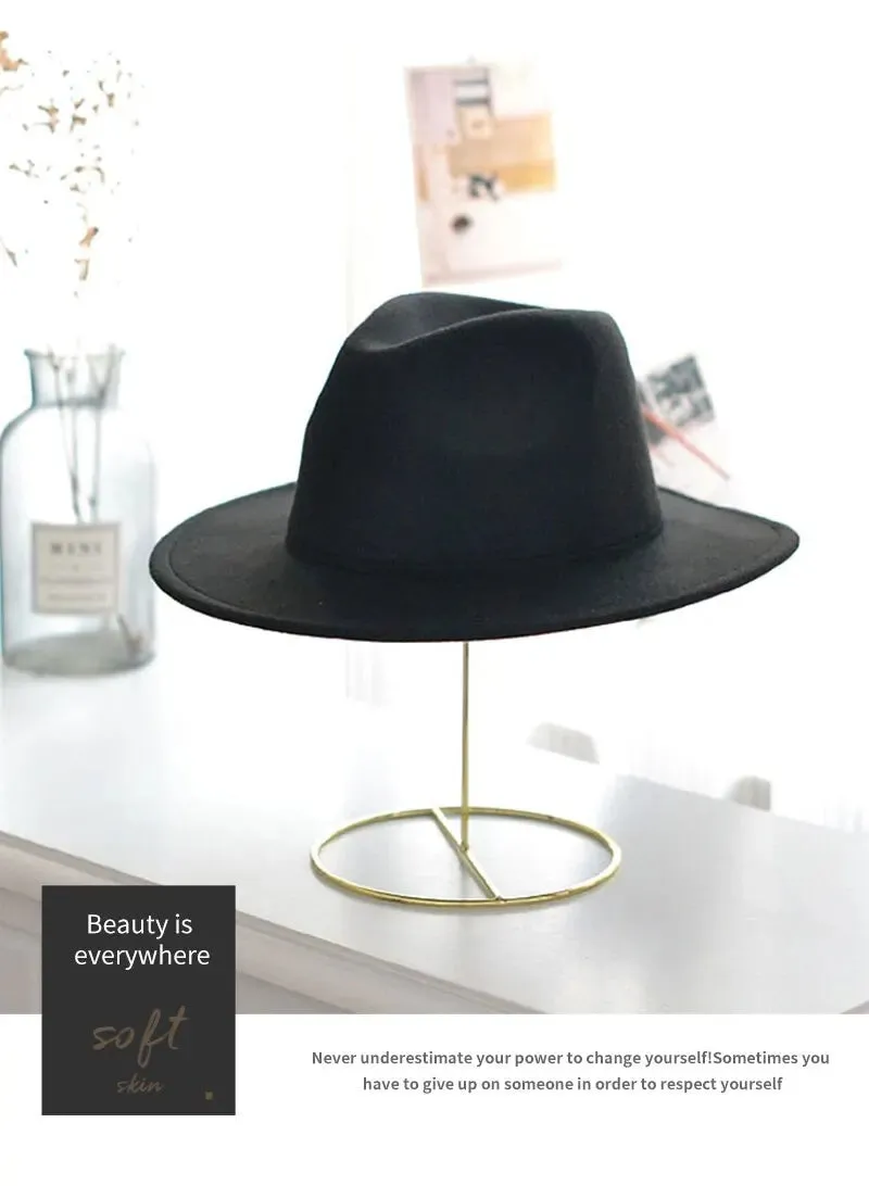 Hat Women Hat Winter Luxury Man Hats for Women Fashion Formal Wedding Decorate Camel Panama Cap Jazz Flat Brim Top Hat