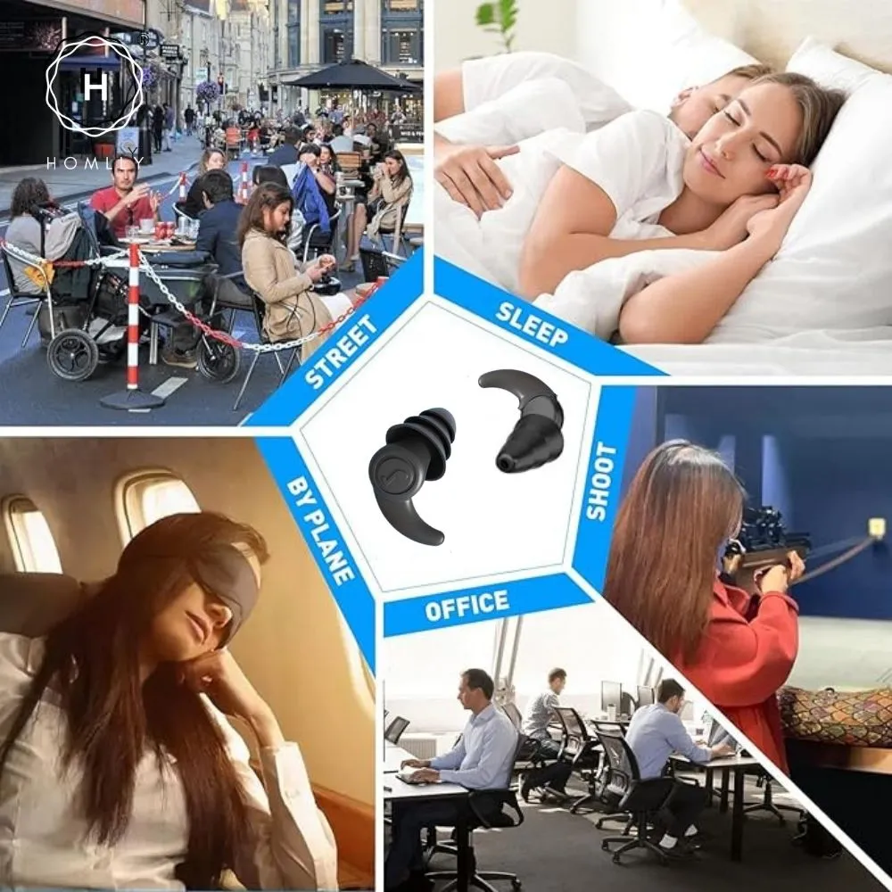 Homlly Three Layers Noise Cancelling Ear Plug with carrying box