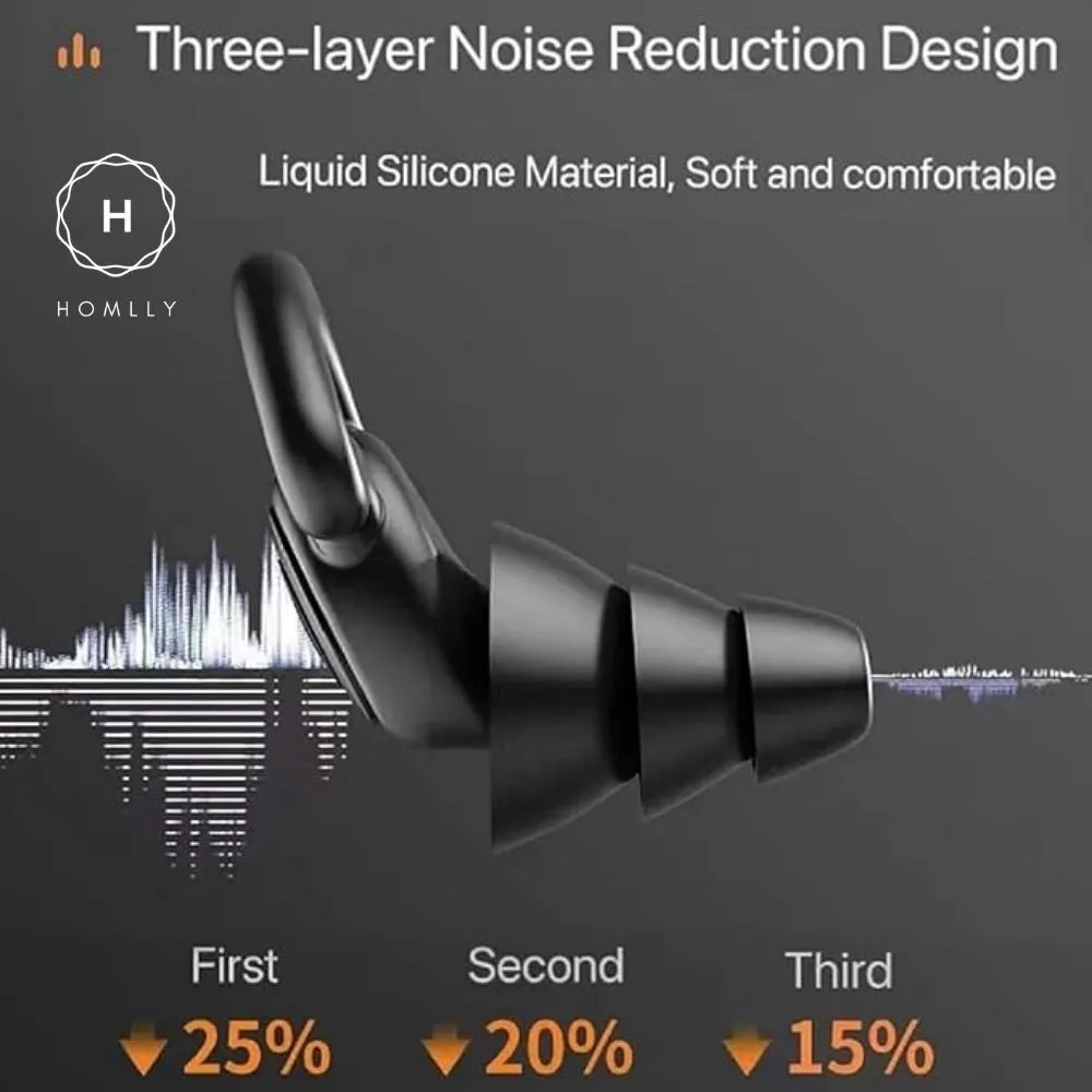 Homlly Three Layers Noise Cancelling Ear Plug with carrying box