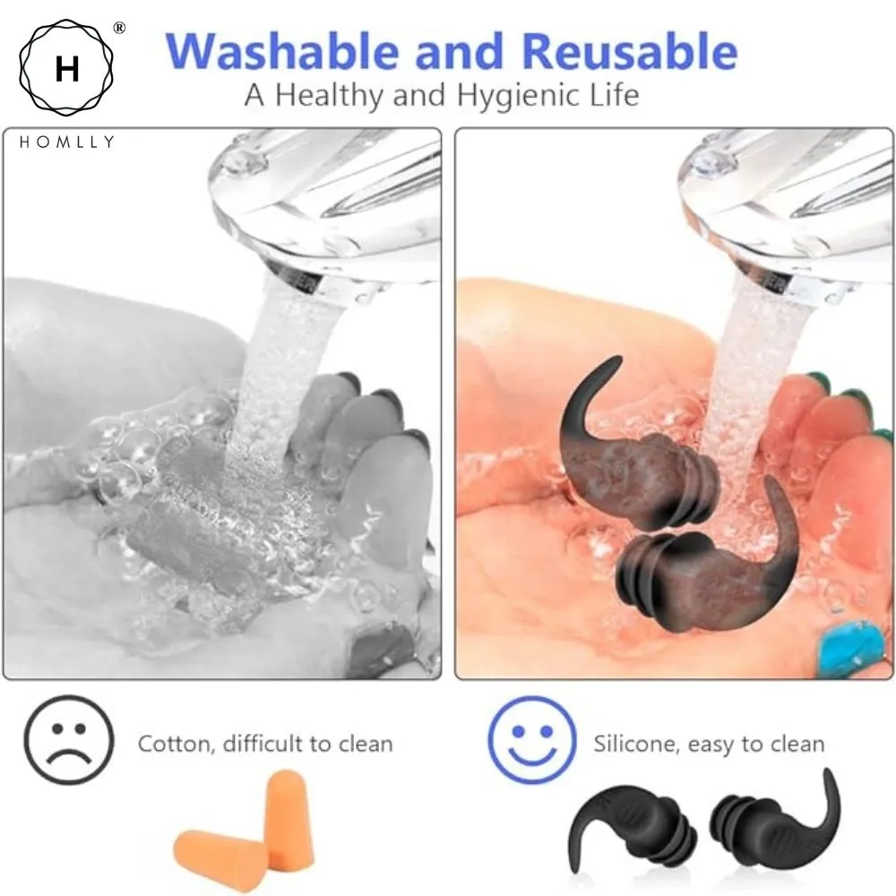 Homlly Three Layers Noise Cancelling Ear Plug with carrying box