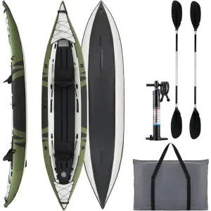 Inflatable Kayak with EVA Seats, 2-3 Person Tandem Inflatable Kayak with All The Accessories, Lake,River, and Ocean Kayaks Boat