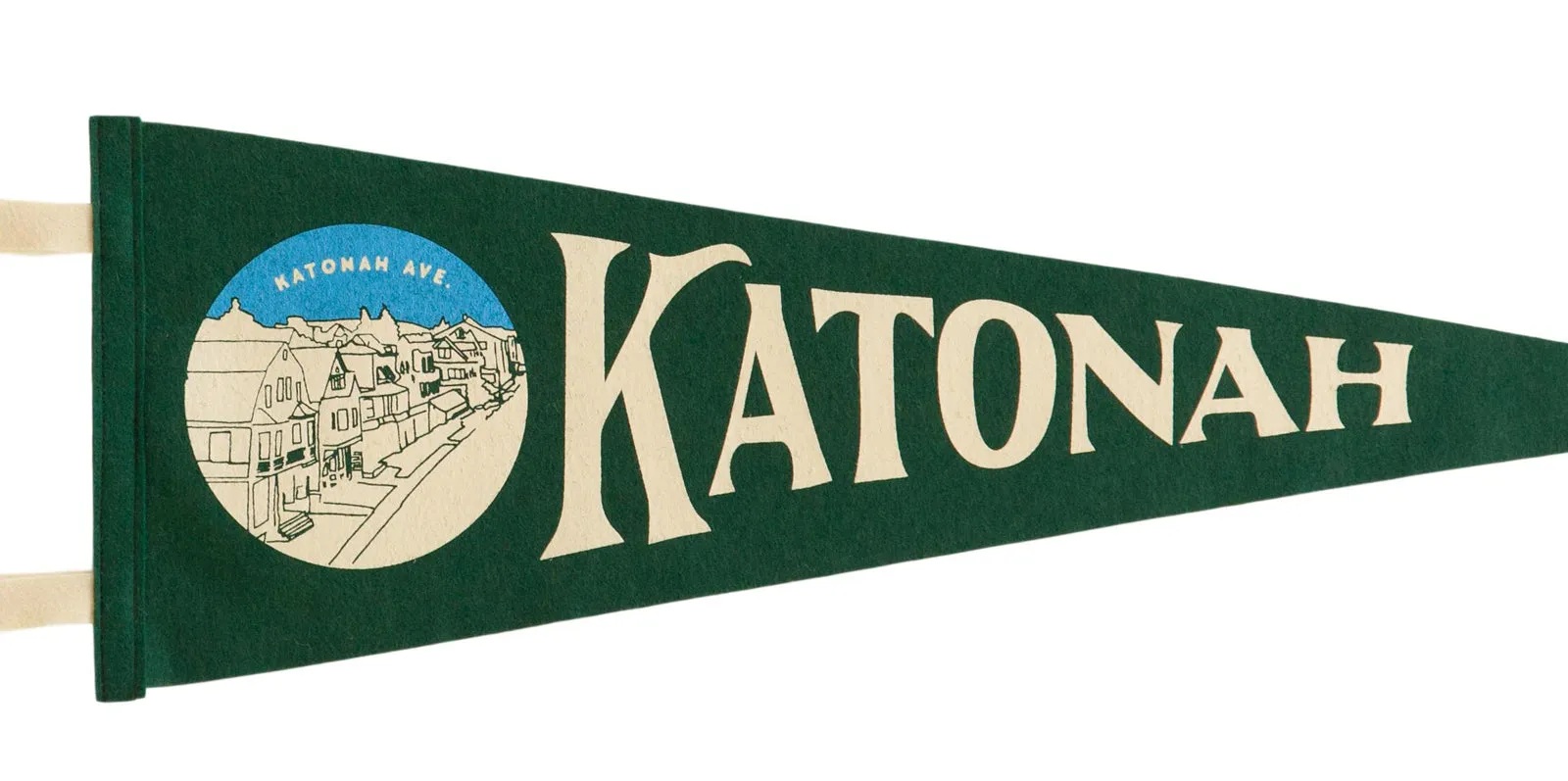 Katonah NY Forest Green Felt Flag Pennant