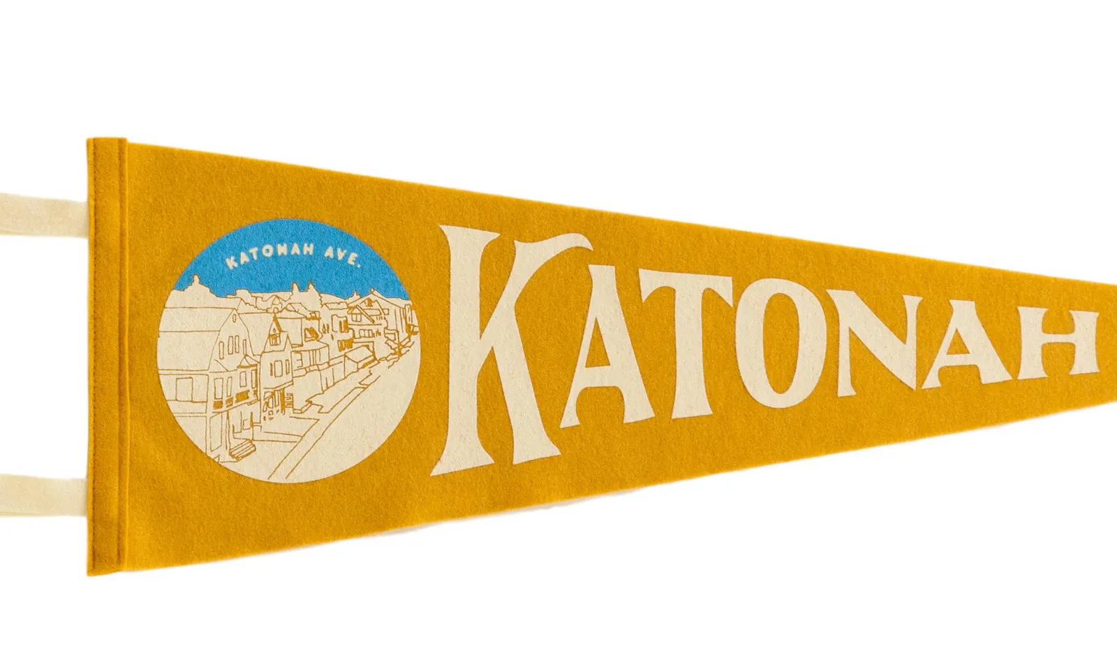 Katonah NY Old Gold Felt Flag Pennant