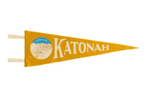 Katonah NY Old Gold Felt Flag Pennant