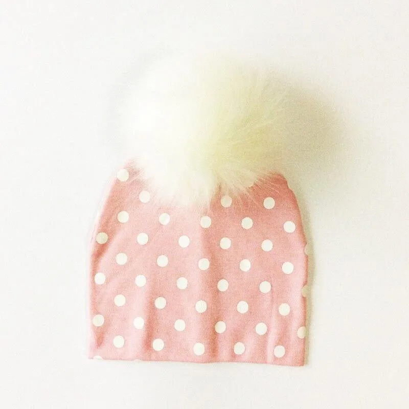 Luxury Modern Baby Hat Cotton Printing Hat With Pompon For Girls Autumn Winter Boys Caps Children Bonnet For Kids