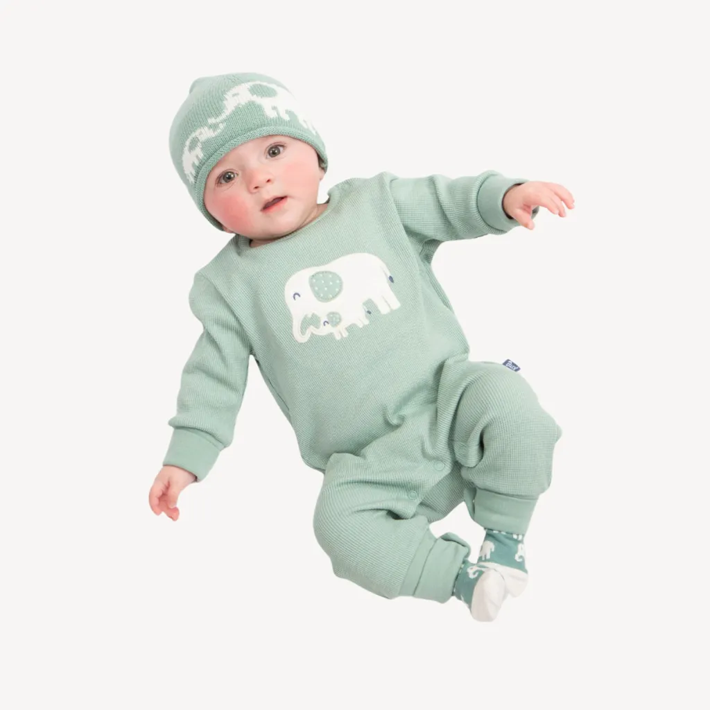 Luxury Neutral Baby Hamper, Organic Baby Outfit And Blanket, Nattou Elephant Soft Toy And Comforter