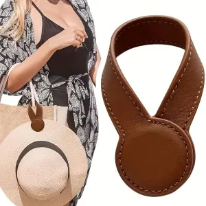 Magnetic Faux Leather Hat Clip – Travel-Friendly Bag & Cap Holder