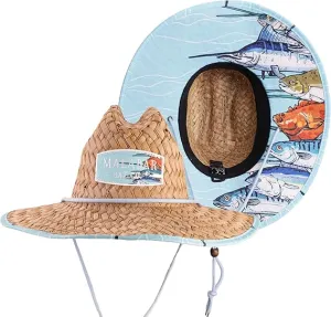 Malabar Hat Fabric Pattern Print Straw Sunhat Men & Women