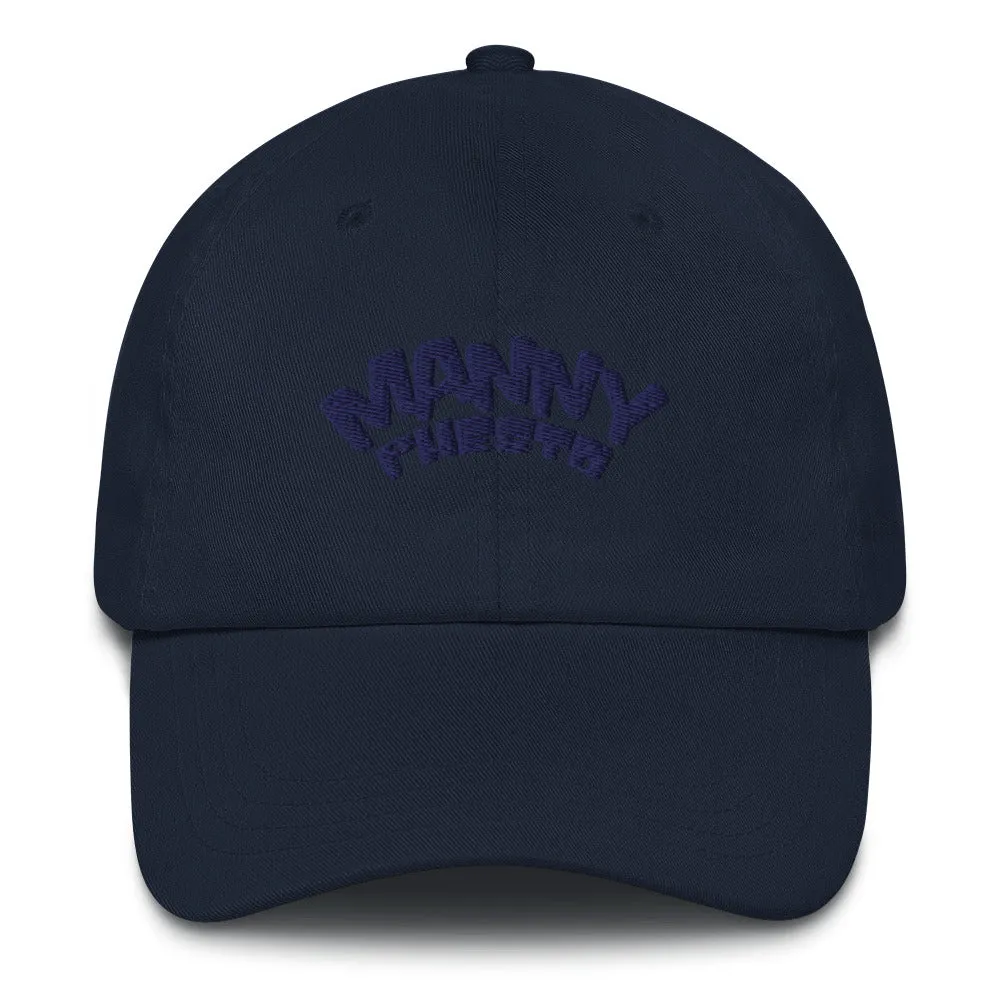 Manny Phesto Text Logo (Navy Text) Dad Hat