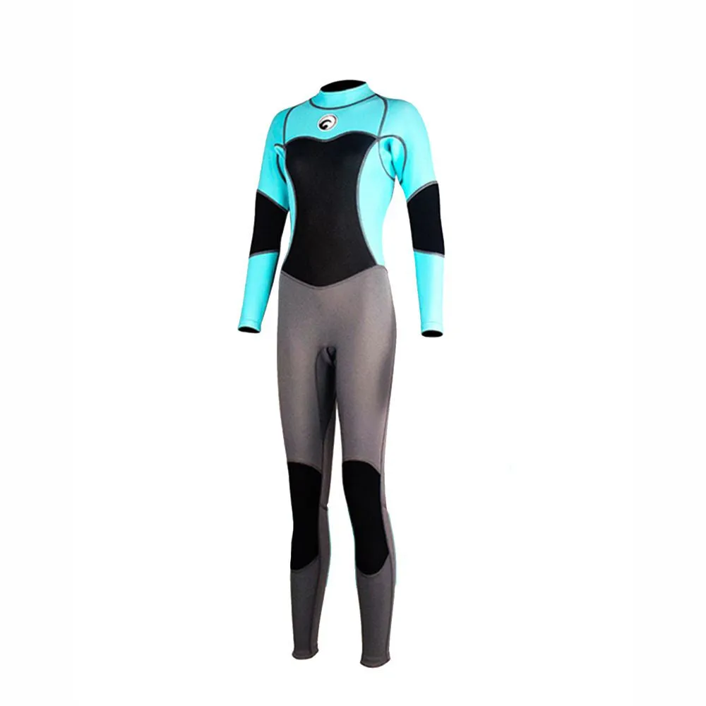 Mint Grey Black Full Length Scuba Swimsuit 1.5mm Neoprene Swimwear for water adventures for Teens and Adults