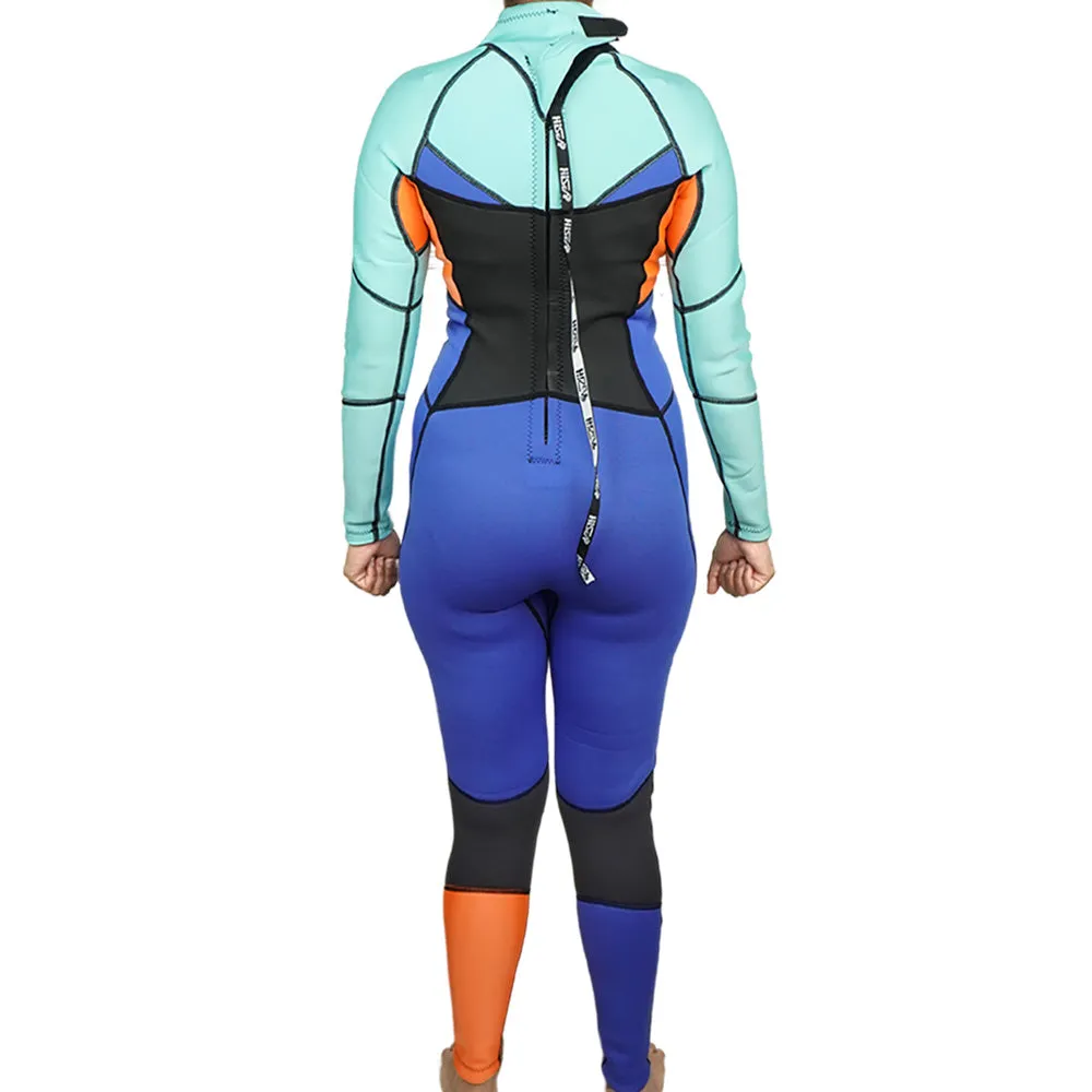 Mint Orange Cobalt Full Length Scuba Swimsuit 1.5mm Neoprene Swimwear for water adventures for Teens and Adults