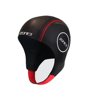 NEOPRENE SWIM CAP - BLACK/RED