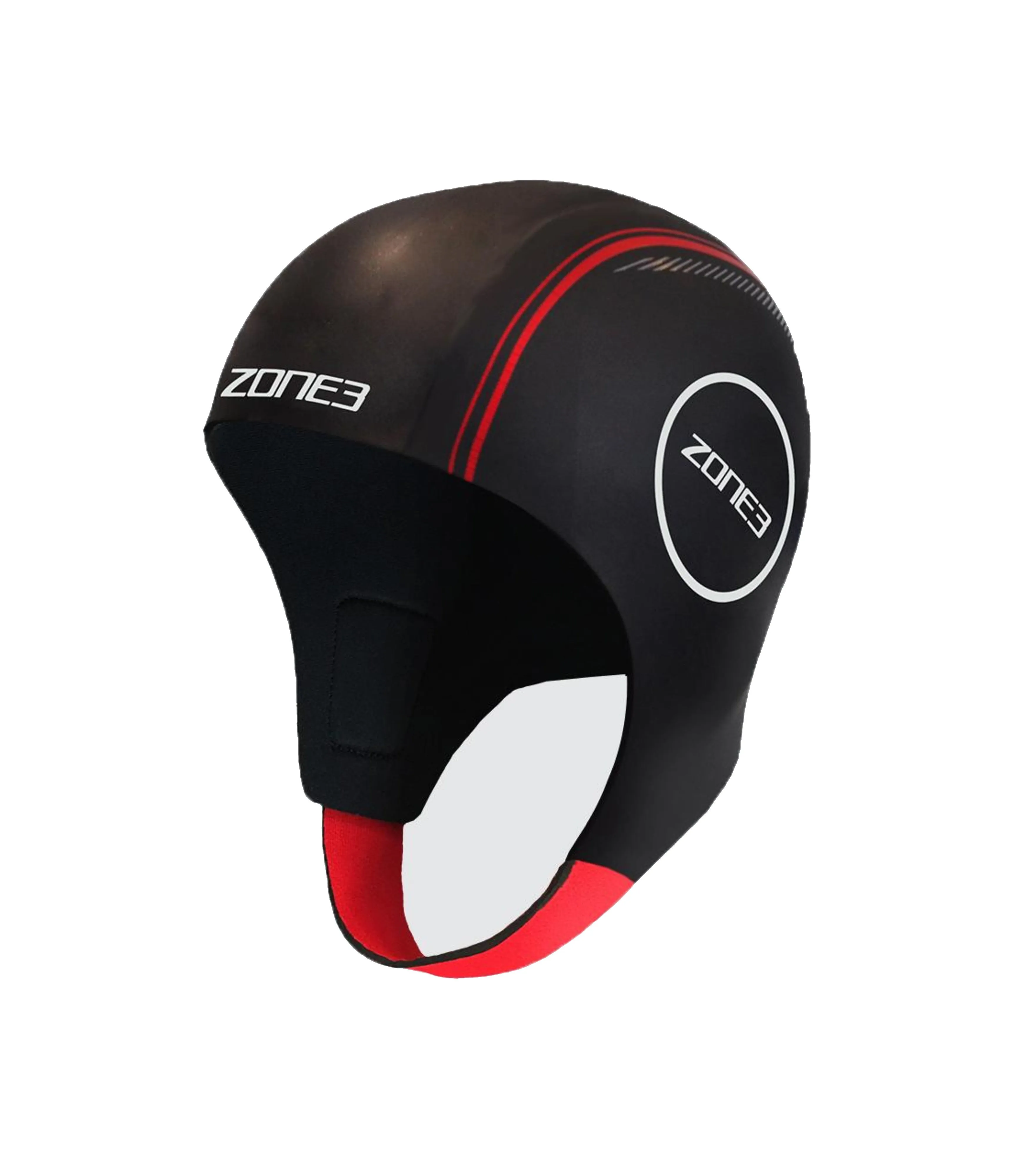 NEOPRENE SWIM CAP - BLACK/RED