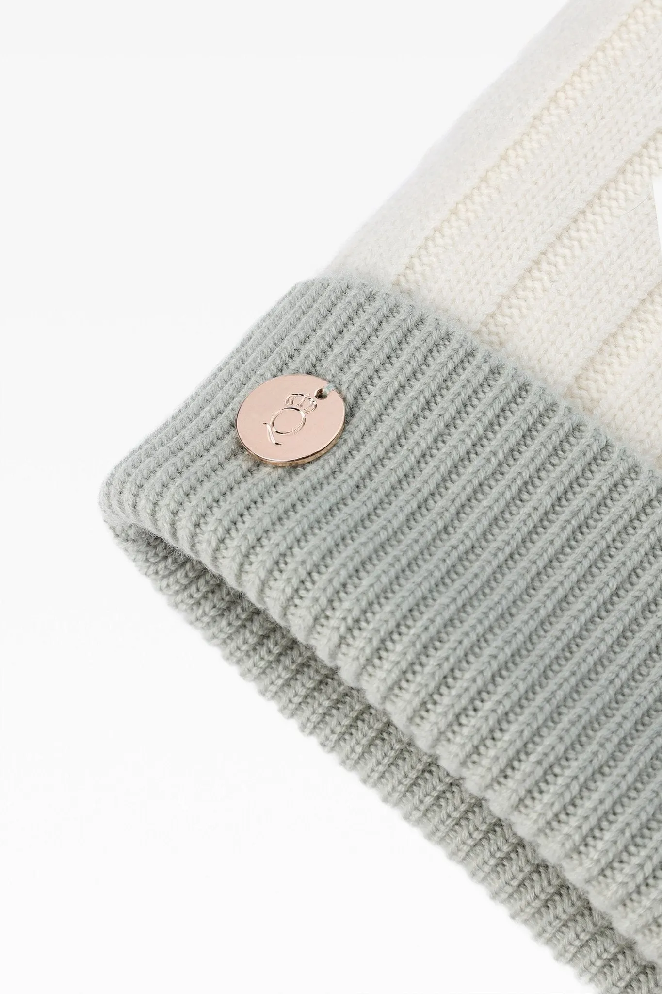 Olivia Two-Tone Hat with Faux Fur Pom: Cashmere & Wool Blend