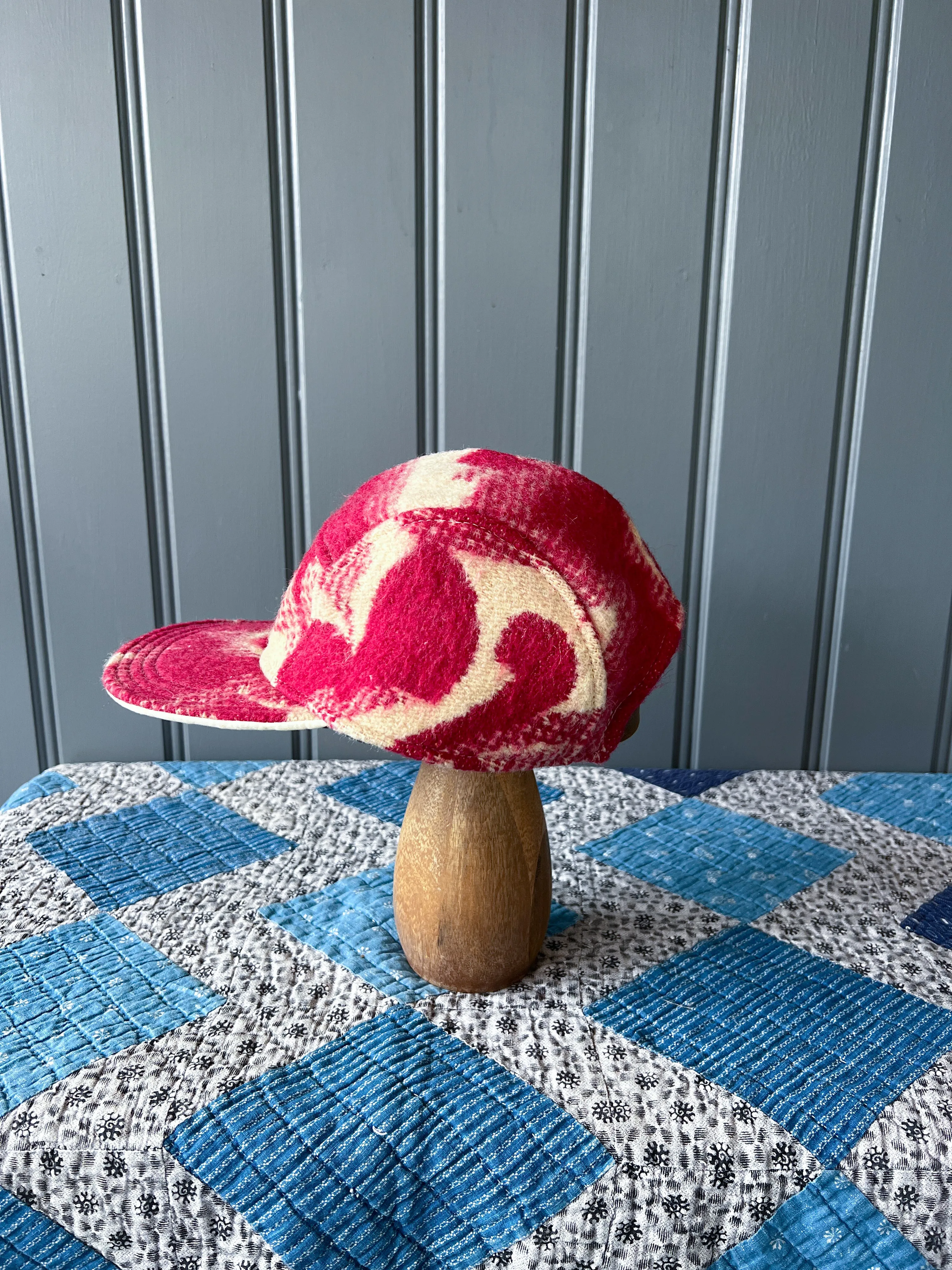 One-of-a-Kind: Vintage Ukrainian Wool Blanket 5 Panel Hat