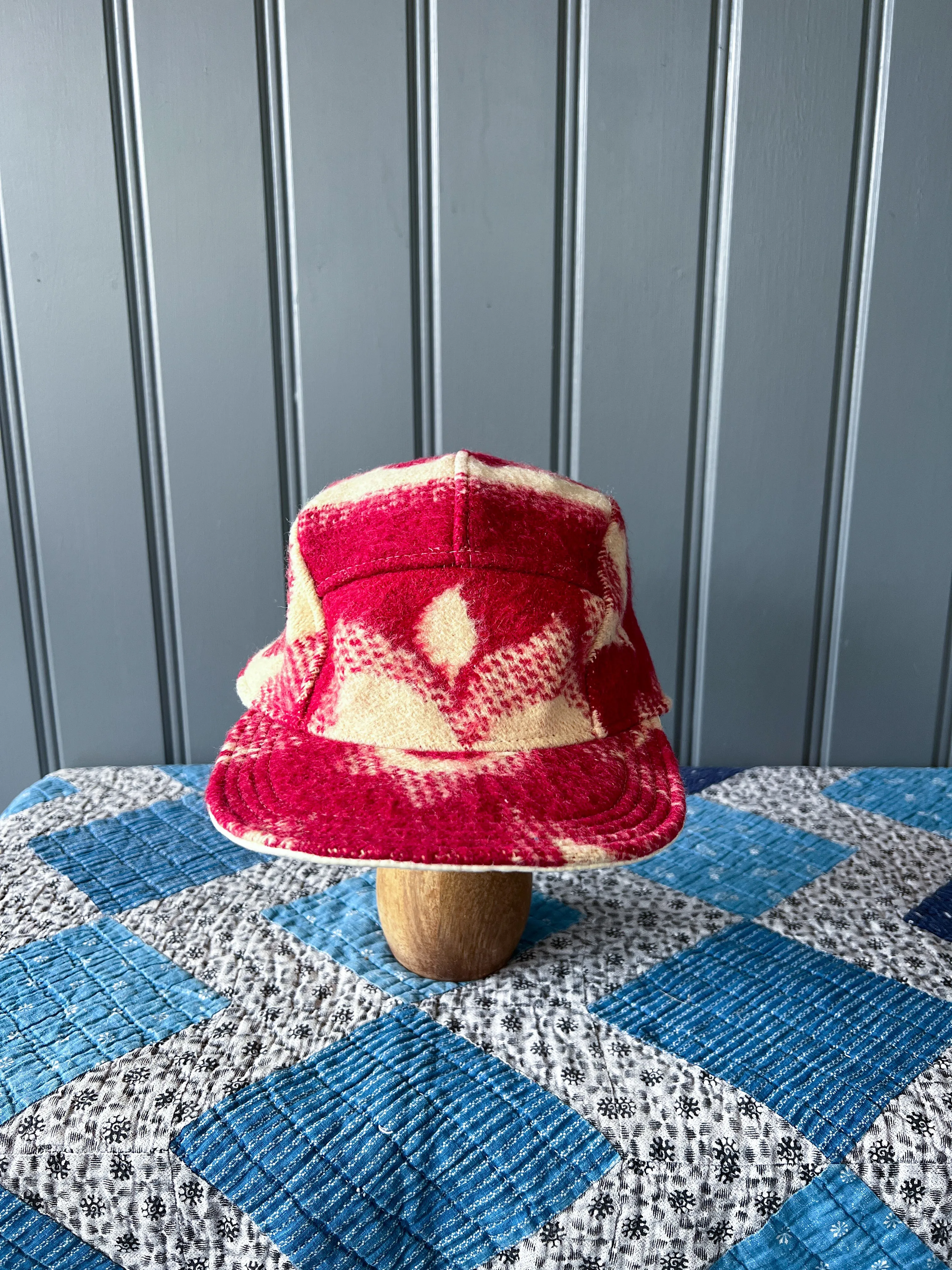 One-of-a-Kind: Vintage Ukrainian Wool Blanket 5 Panel Hat