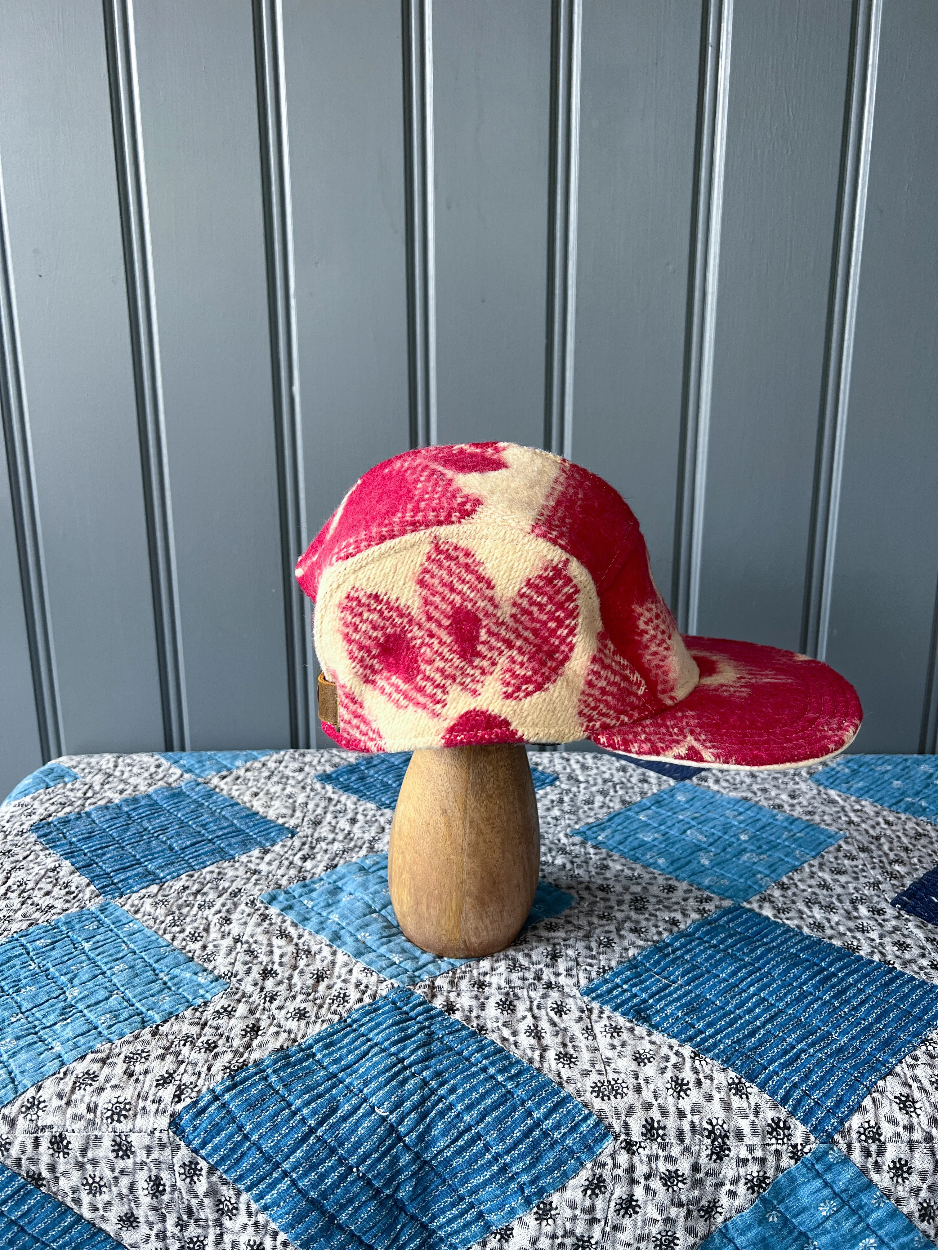 One-of-a-Kind: Vintage Ukrainian Wool Blanket 5 Panel Hat