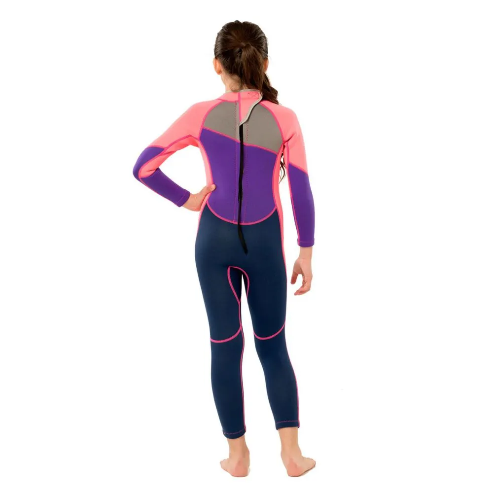 Pink Violet and black Full Length Scuba Swimsuit 2.5mm Neoprene Swimwear for water adventures for Kids and Teens