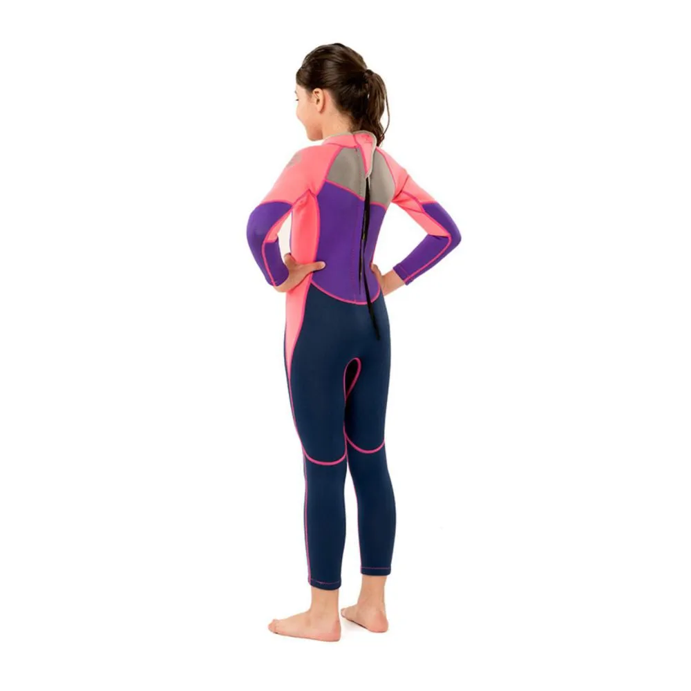 Pink Violet and black Full Length Scuba Swimsuit 2.5mm Neoprene Swimwear for water adventures for Kids and Teens