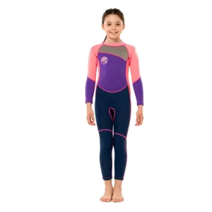 Pink Violet and black Full Length Scuba Swimsuit 2.5mm Neoprene Swimwear for water adventures for Kids and Teens