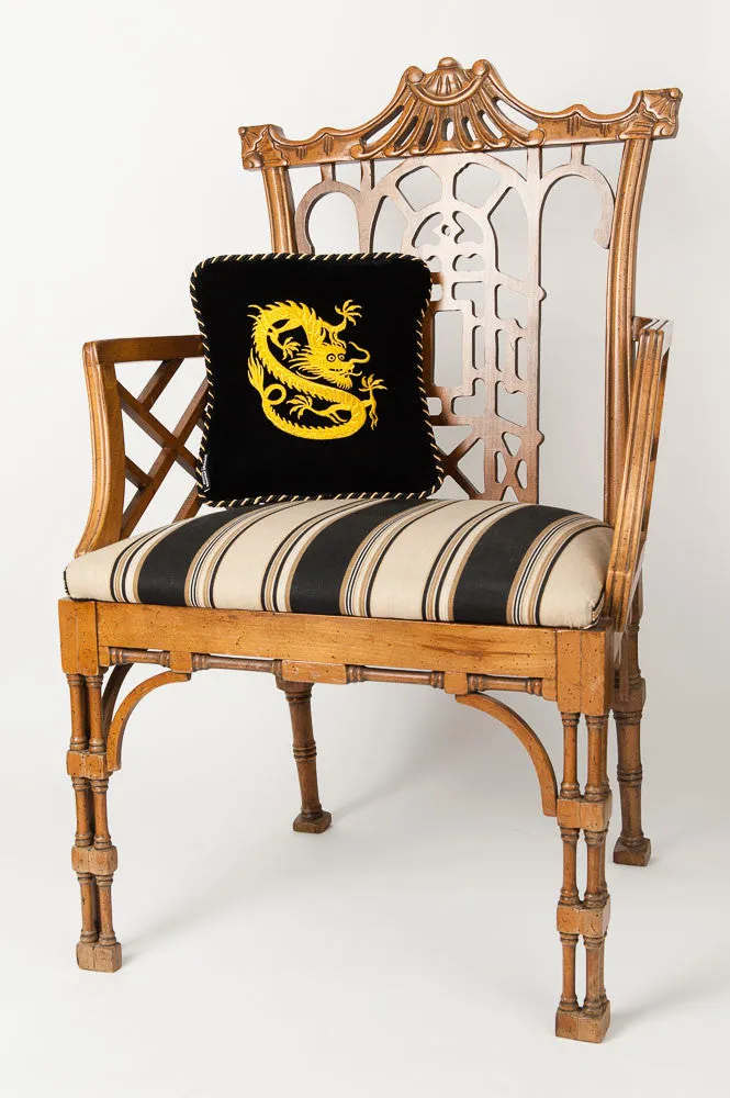 "Lore of the Dragon" Black Velvet Pillow