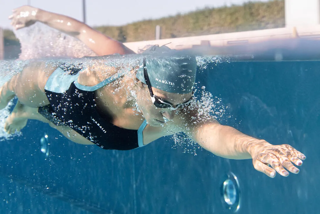 Reg silicone swim cap - One size - Petrol blue