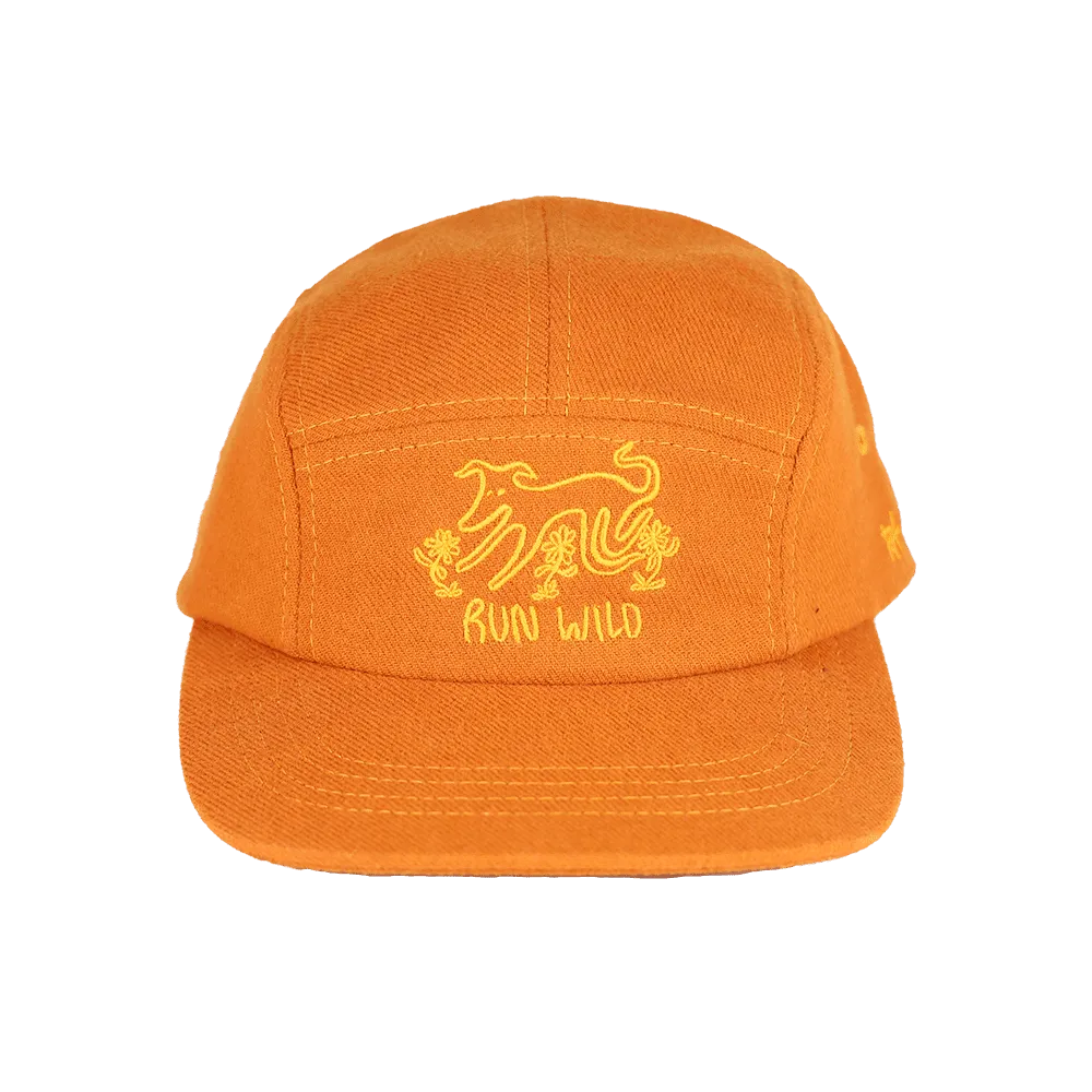 Run Wild Brushed Cotton Camp Cap | Orange