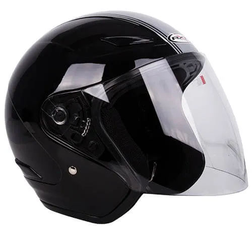 RXT Metro Retro Motorcycle Helmet Black Silver