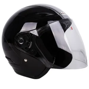 RXT Metro Retro Motorcycle Helmet Black Silver