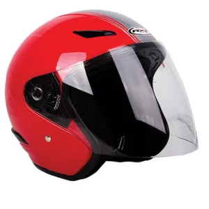 RXT Metro Retro Motorcycle Helmet Red Silver