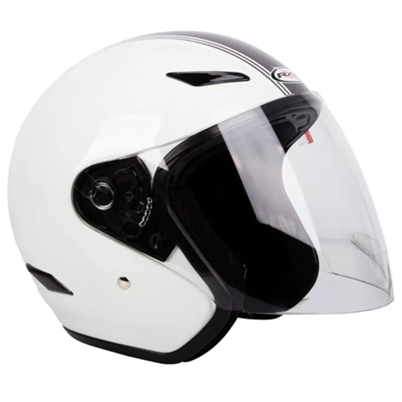 RXT Metro Retro Motorcycle Helmet White Silver
