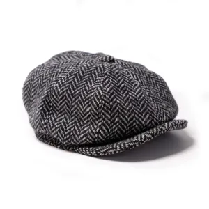 Shangri-la Heritage - "Outlaw" Grey Herringbone 8 Panel Riders Cap