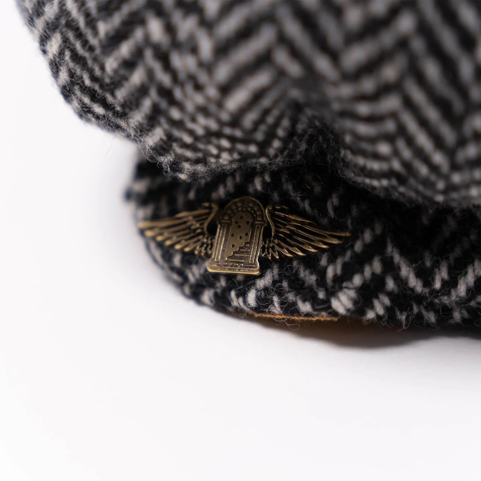 Shangri-la Heritage - "Outlaw" Grey Herringbone 8 Panel Riders Cap