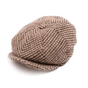Shangri-la Heritage - "Outlaw" Pied de Poule 8 Panel Riders Cap - Beige