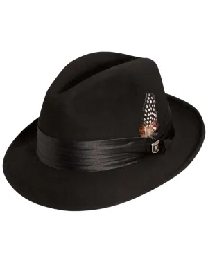 Stacy Adams Crushable Wool Newark Fedora - Black