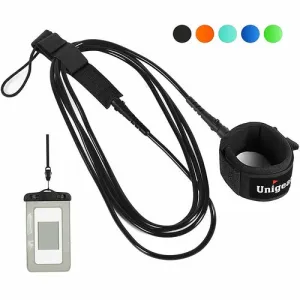 Straight Surfboard Leash with Waterproof Pouch