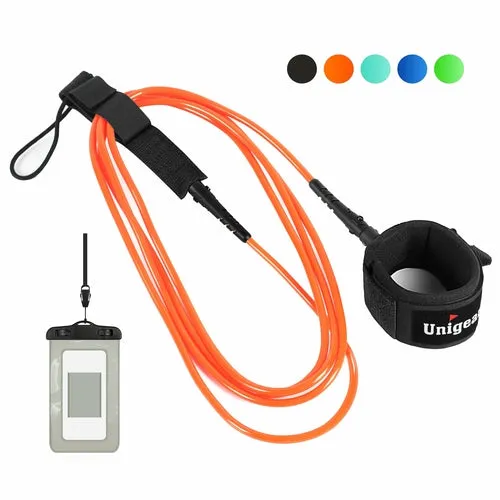 Straight Surfboard Leash with Waterproof Pouch