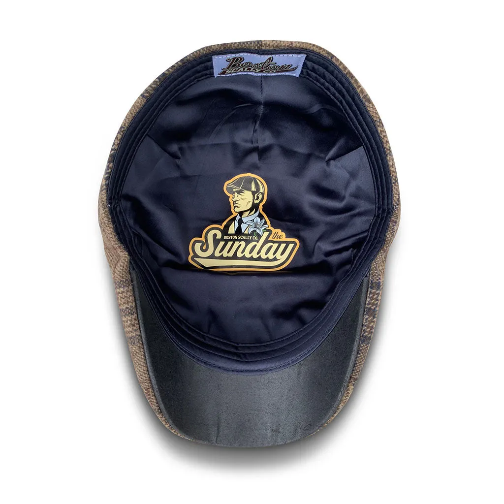 The Sunday Boston Scally Cap - Brown Amber & Navy