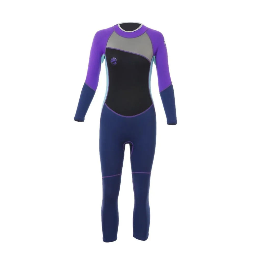 Violet Teal and Black Full Length Scuba Swimsuit 2.5mm Neoprene Swimwear for water adventures for KidsTeens and Adults