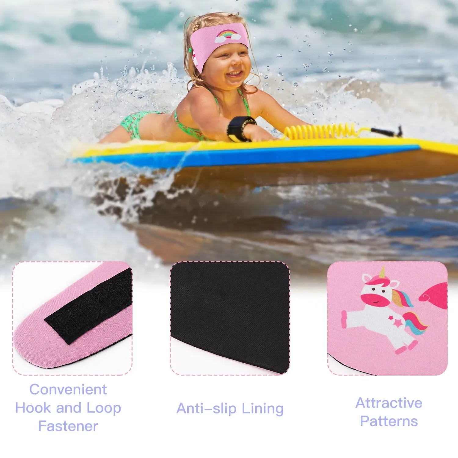Waterproof Swimming Headband for Kids Adjustable Keep Water out Ear Protection Band for Bathing Swimming Diving Ear Band