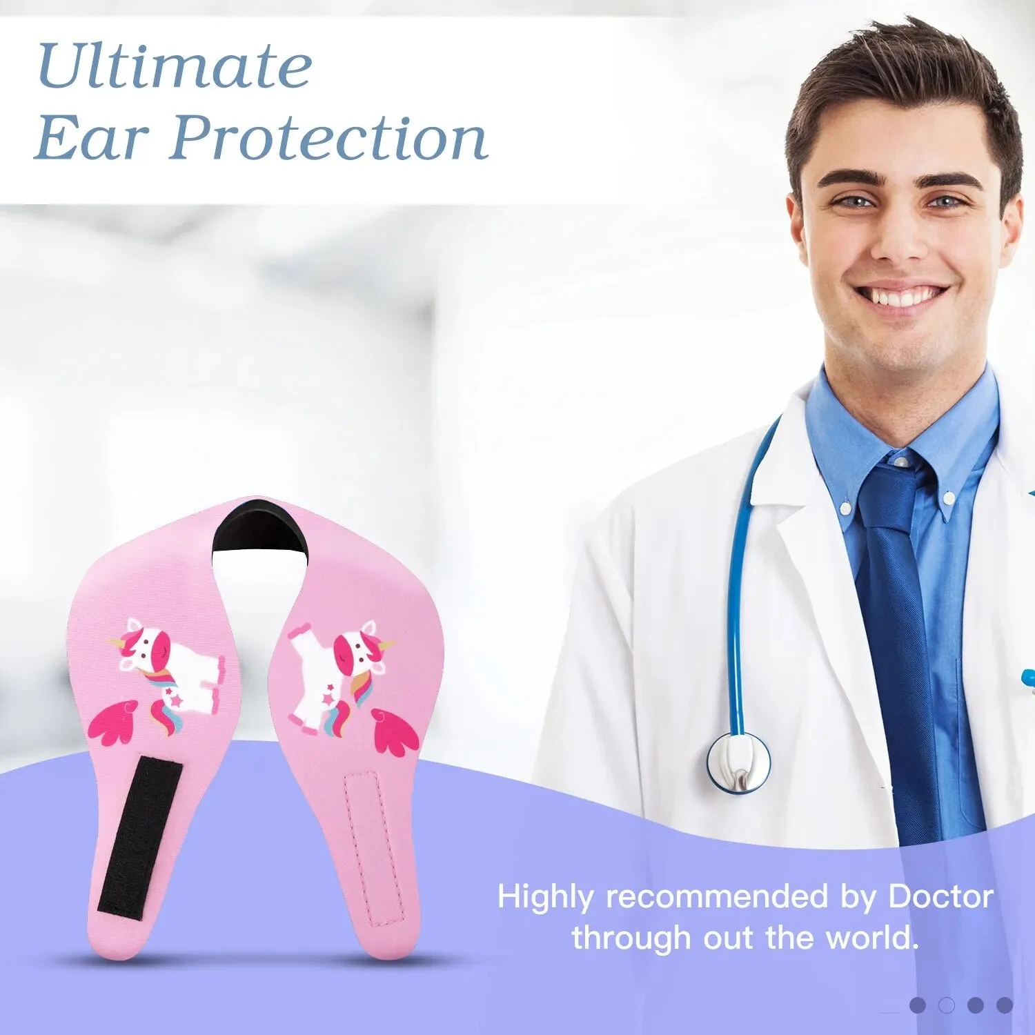Waterproof Swimming Headband for Kids Adjustable Keep Water out Ear Protection Band for Bathing Swimming Diving Ear Band