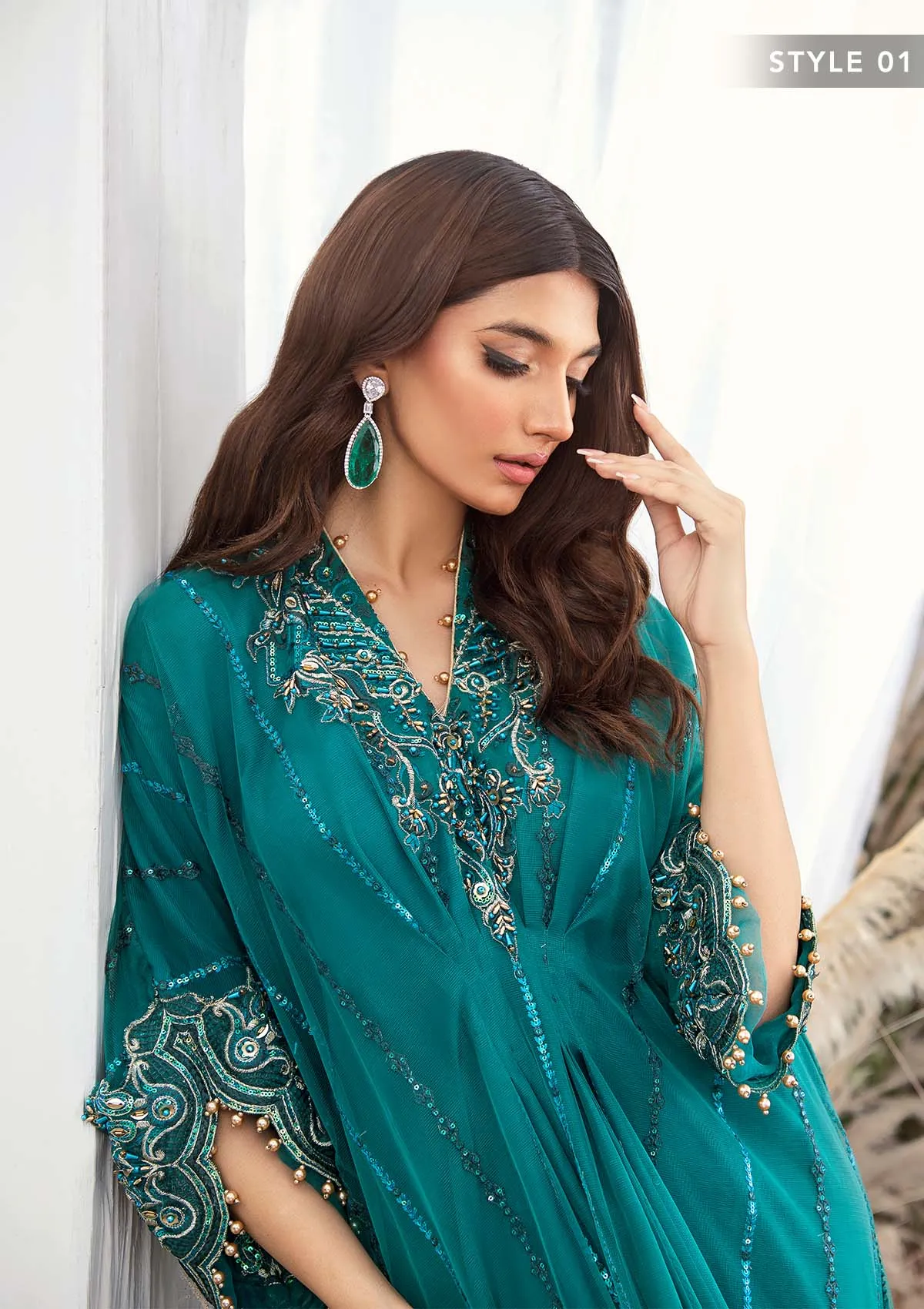 Wedding Festive '22 - Look 08 |  AIK Atelier Wedding Festive Unstitched Luxury Collection 2022 | Embroidered Net Organza Suits