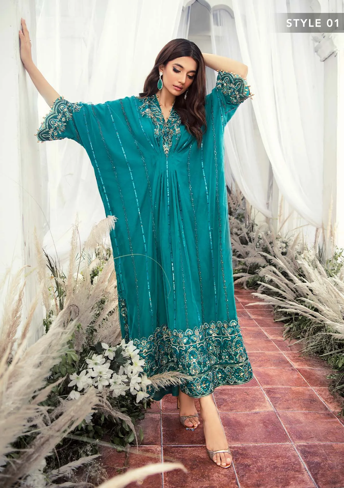 Wedding Festive '22 - Look 08 |  AIK Atelier Wedding Festive Unstitched Luxury Collection 2022 | Embroidered Net Organza Suits