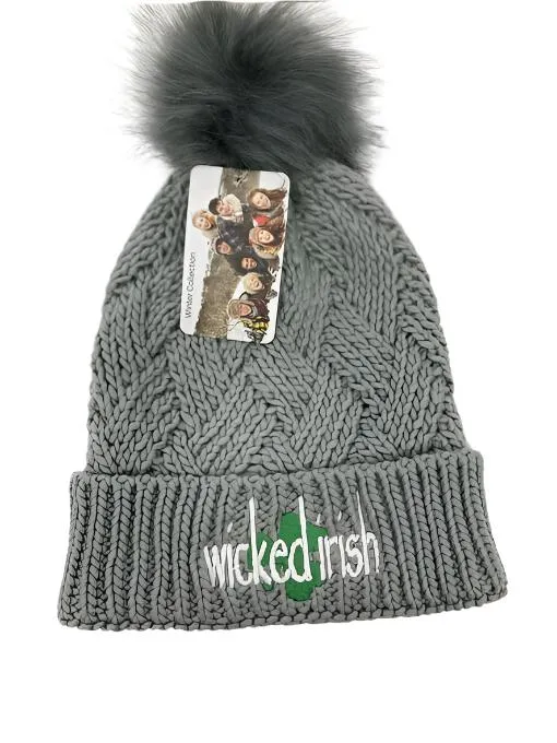Wicked Irish Faux Fur Pom Pom Hat