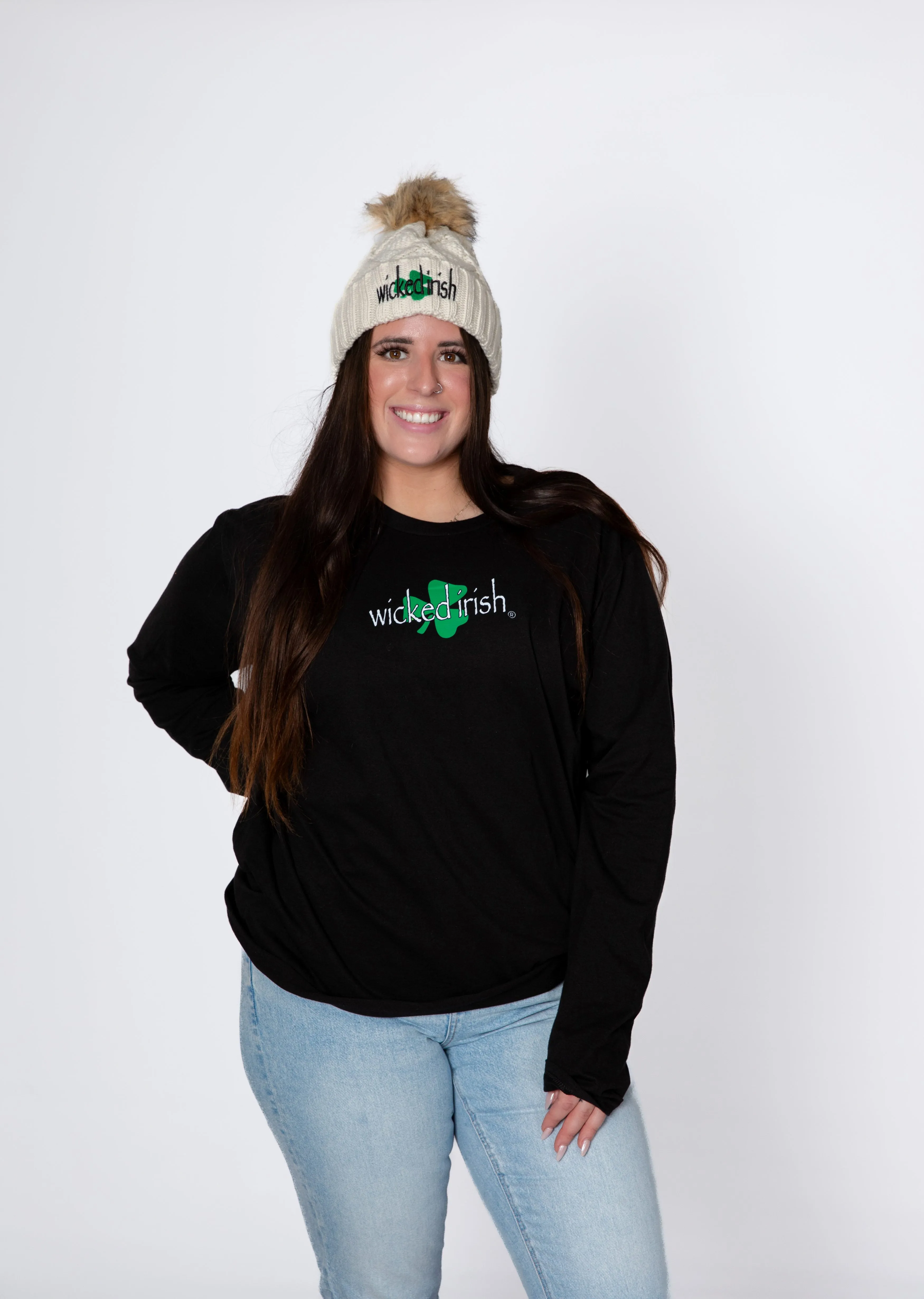 Wicked Irish Faux Fur Pom Pom Hat